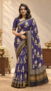 Handblock Printed Maheshwari Silk Cotton-MH01